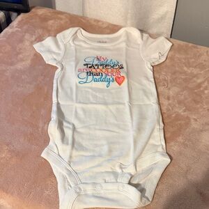 Carter's White One-Piece Bodysuit with Multicolor Embroidered Script and Heart
